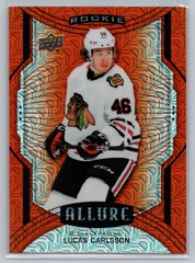 2020-21 Upper Deck Allure Orange Slice #103 Lucas Carlsson RC Blackhawks